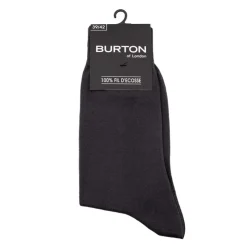 BURTON OF LONDON 1 paire de chaussettes oliviero 100% fil d'ecosse Homme GRIS FONCE Discount
