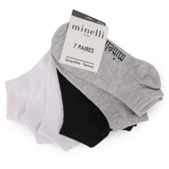 MINELLI 7 paires de socquettes rafika t 36/38 - 39/41 Femme GRIS Discount