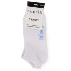 MINELLI 7 paires de socquettes rafika t 36/38 - 39/41 Femme BLANC Clearance