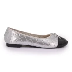 MANOUKIAN Ballerine matelassée Femme ARGENT Hot