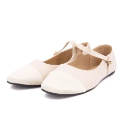 BURTON OF LONDON Ballerines à brides bi matiere kinda Femme BEIGE Hot