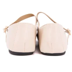 BURTON OF LONDON Ballerines à brides bi matiere kinda Femme BEIGE Hot