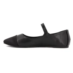 BURTON OF LONDON Ballerines à brides bi matiere kinda Femme NOIR