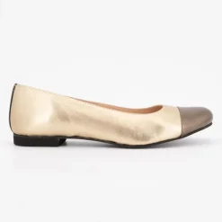 XAVIER DANAUD Ballerines couleur platine embout bronze Femme OR New