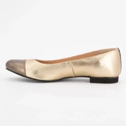 XAVIER DANAUD Ballerines couleur platine embout bronze Femme OR New