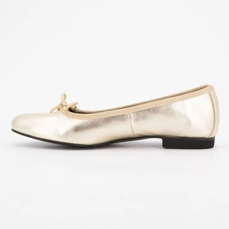 XAVIER DANAUD Ballerines gold cuir avec noeuds Femme OR Best