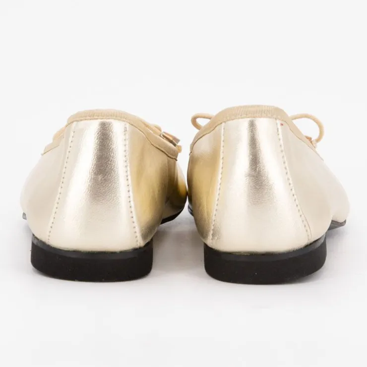 XAVIER DANAUD Ballerines gold cuir avec noeuds Femme OR Best