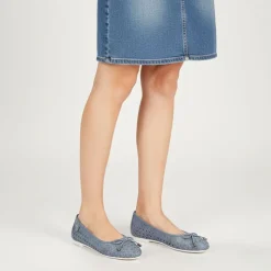 US POLO Ballerines julia tissées logo écusson relief Femme BLEU