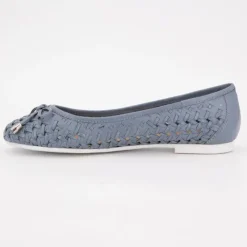 US POLO Ballerines julia tissées logo écusson relief Femme BLEU