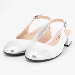 XAVIER DANAUD Ballerines loulou nappa argent cuir Femme BLANC Outlet