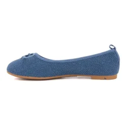 MANOUKIAN Ballerines tissu apolina effet crochet avec noeud Femme BLEU Sale