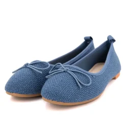 MANOUKIAN Ballerines tissu apolina effet crochet avec noeud Femme BLEU Sale