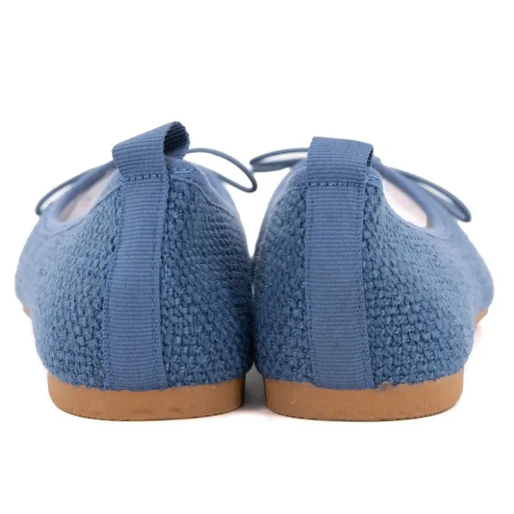 MANOUKIAN Ballerines tissu apolina effet crochet avec noeud Femme BLEU Sale