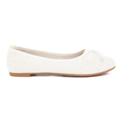 MANOUKIAN Ballerines tissu apolina effet crochet avec noeud Femme BLANC ECRU Discount