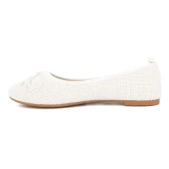 MANOUKIAN Ballerines tissu apolina effet crochet avec noeud Femme BLANC ECRU Discount