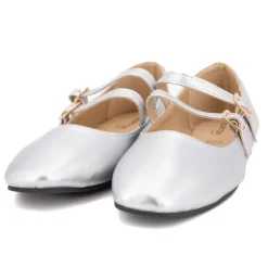 BURTON OF LONDON Ballerines zayanita double brides avec boucles Femme ARGENT Sale
