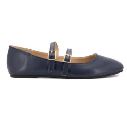 BURTON OF LONDON Ballerines zayanita double brides avec boucles Femme BLEU FONCE Hot
