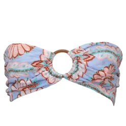 ANTIK BATIK Bandeau tissu à fleurs hupa avec anneau bois Femme BLEU Best