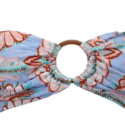 ANTIK BATIK Bandeau tissu à fleurs hupa avec anneau bois Femme BLEU Best