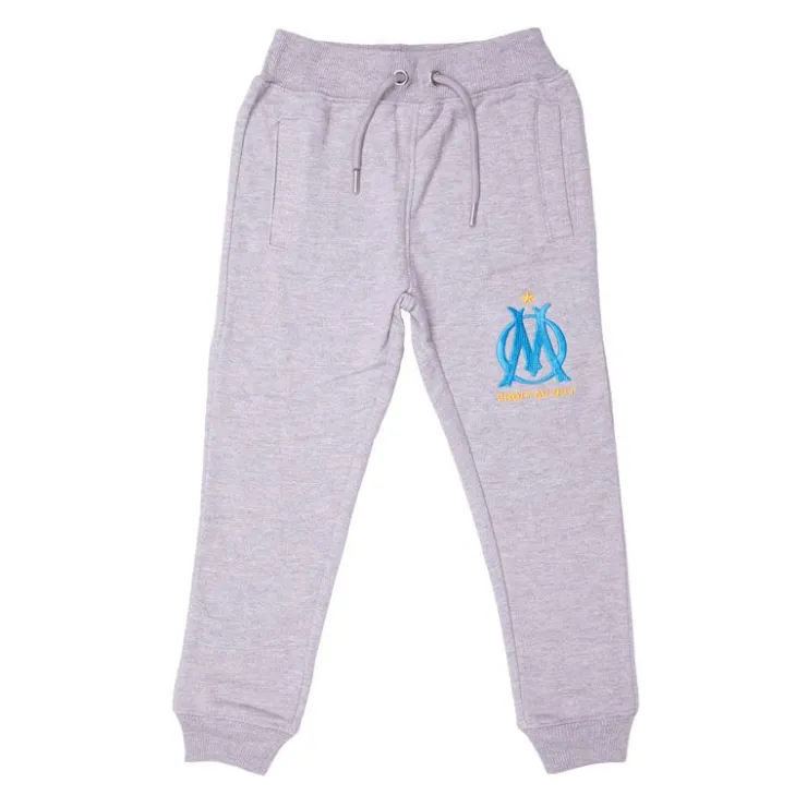 OM Bas de jogging coton gris chiné logo brodé Enfant GRIS CLAIR Best