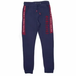 CHEVIGNON Bas de jogging inscription côté brodée coton mélangé Enfant BLEU FONCE Sale