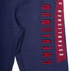 CHEVIGNON Bas de jogging inscription côté brodée coton mélangé Enfant BLEU FONCE Sale