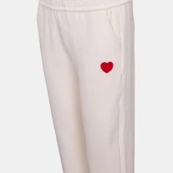 BURTON OF LONDON Bas de jogging ultra doux chanda avec coeur brodé Femme BLANC ECRU