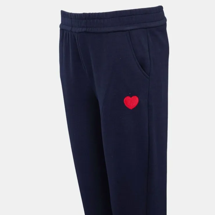 BURTON OF LONDON Bas de jogging ultra doux chanda avec coeur brodé Femme BLEU FONCE