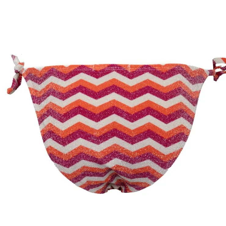 DEELUXE 74 Bas de maillot rouge corail à nouer en tissu pailleté Femme ORANGE Sale