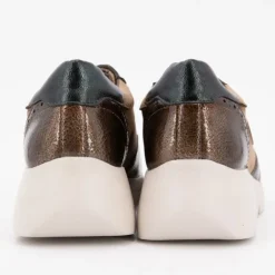 AMARPIES Basket compensé brillant à lacet Femme MARRON Discount