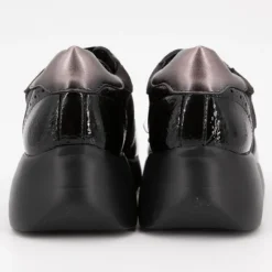 AMARPIES Basket compensé brillant à lacet Femme NOIR Discount