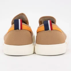 US POLO Baskets à enfiler tissu uni semelle blanche Homme MARRON Outlet