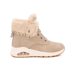 BURTON OF LONDON Baskets à lacets doublure fourrée ysma Femme BEIGE Discount