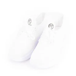 KELARA Baskets à lacets en tissu semelle épaisse he Femme BLANC Clearance