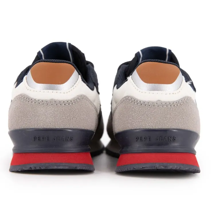 PEPE JEANS Baskets à scratch london nut brown suédine Enfant BLEU FONCE Discount