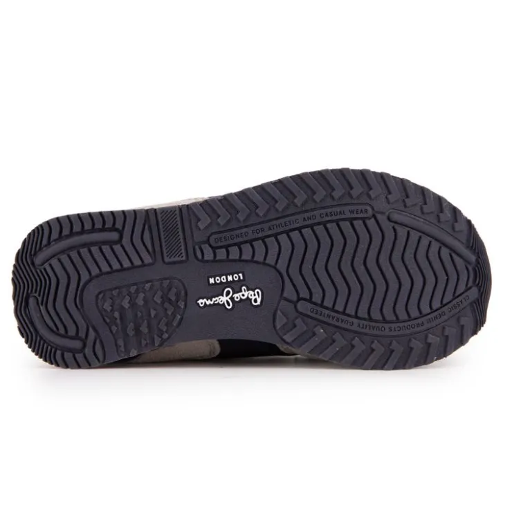 PEPE JEANS Baskets à scratch london nut brown suédine Enfant BLEU FONCE Discount