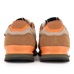 PEPE JEANS Baskets à scratch london nut brown suédine Enfant ORANGE Sale
