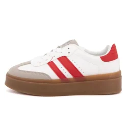 BURTON OF LONDON Baskets à semelle gomme sterna double bandes Femme BLANC Online