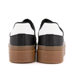 BURTON OF LONDON Baskets à semelle gomme sterna double bandes Femme NOIR Clearance