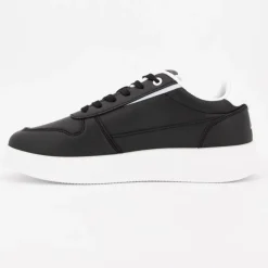 ELLESSE Baskets avec lacets semelle épaisse logo imprimé bleu marine Homme NOIR Clearance
