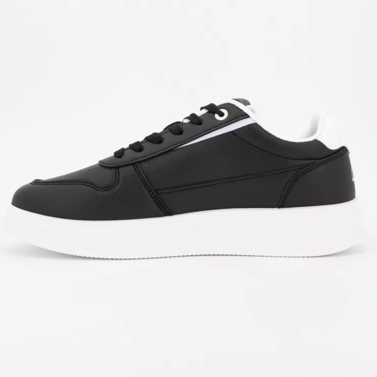 ELLESSE Baskets avec lacets semelle épaisse logo imprimé bleu marine Homme NOIR Clearance