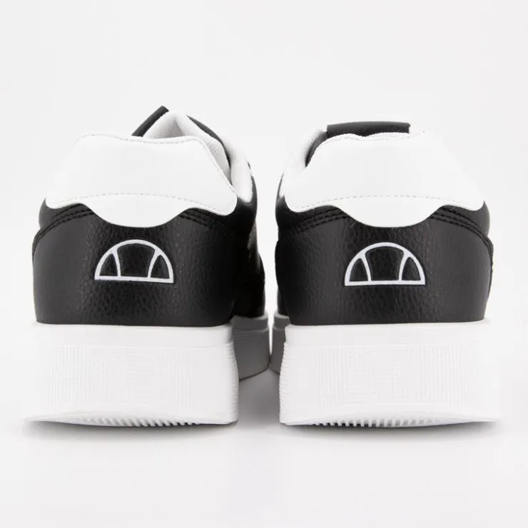 ELLESSE Baskets avec lacets semelle épaisse logo imprimé bleu marine Homme NOIR Clearance