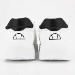 ELLESSE Baskets avec lacets semelle épaisse logo imprimé bleu marine Homme BLANC Clearance