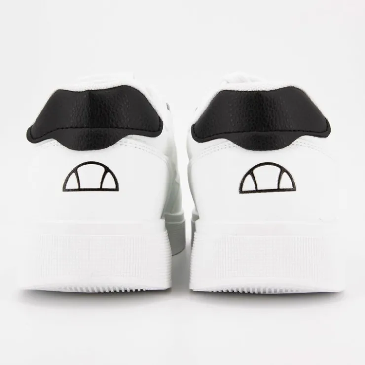 ELLESSE Baskets avec lacets semelle épaisse logo imprimé bleu marine Homme BLANC Clearance