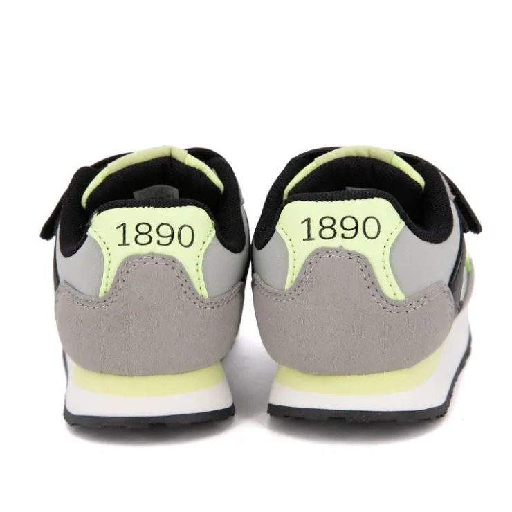 US POLO Baskets avec scratch imprimé logo Enfant GRIS Sale