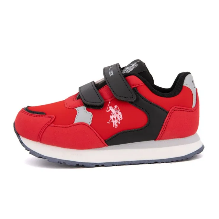 US POLO Baskets avec scratch imprimé logo Enfant ROUGE New