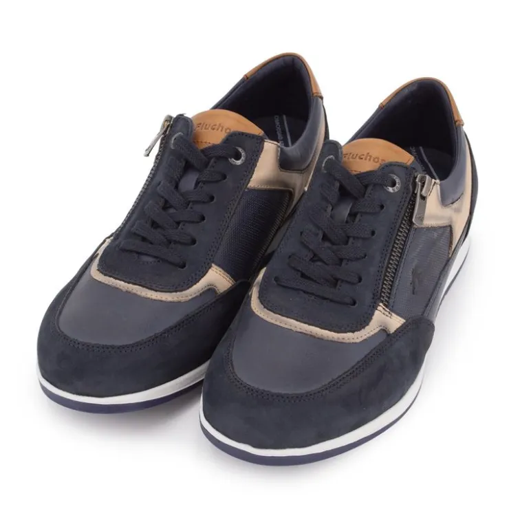 FLUCHOS Baskets avec zip delbuck oceano daniel Homme BLEU FONCE Sale
