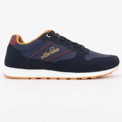 ELLESSE Baskets basses à lacets bi matière effet daim et similicuir lisse Homme BLEU FONCE New