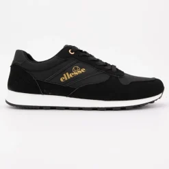 ELLESSE Baskets basses à lacets bi matière effet daim et similicuir lisse Homme NOIR Sale