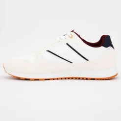 ELLESSE Baskets basses à lacets bi matière effet daim et similicuir lisse Homme BLANC